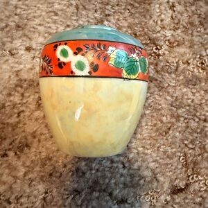 Vintage Made in Japan Hand Painted Ceramic Jar Vase Floral Mid Century